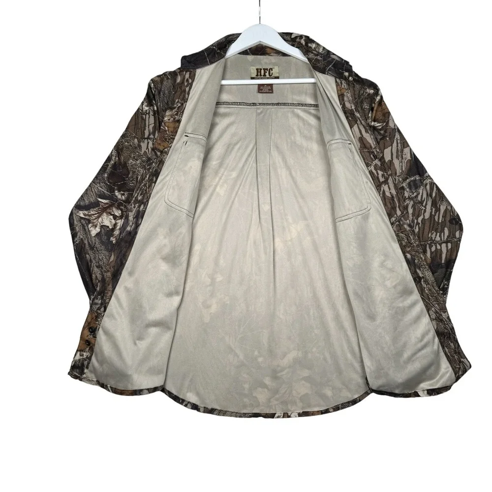 HFC 100% Polyester Camo Button Down Shirt Men's Size Medium